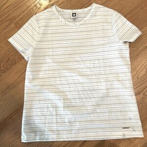 White top with gold accents